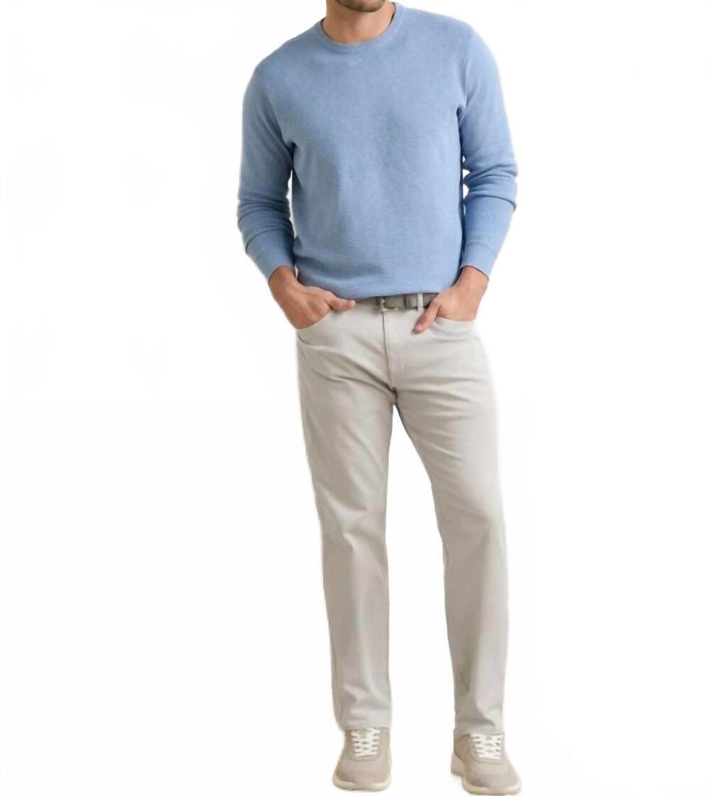 NEW PETER MILLAR signature sateen five pocket pant in light grey